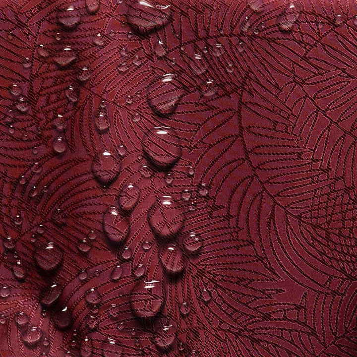 AmeliaHome Tischläufer Set 35x300 cm und 115x300 cm Lotuseffekt Wasserabweisend Blätter Bordeaux Gai
