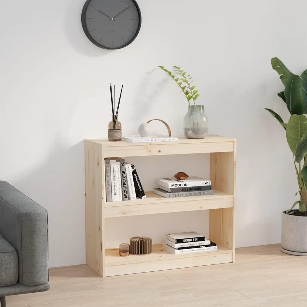 Bücherregal Raumteiler 80x30x71,5 cm 2 Fächer Holzregal Standregal Bookshelf Aufbewahrungsregal Akte