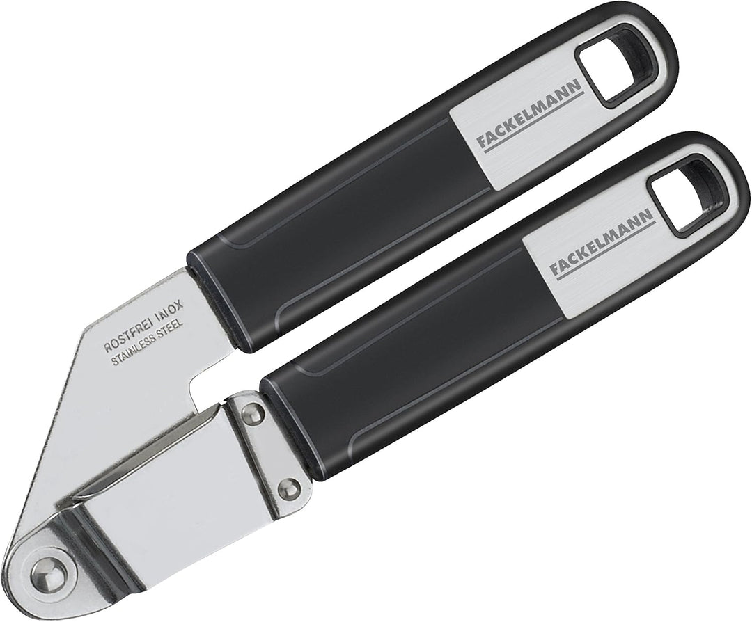 Fackelmann Knoblauchpresse 18 cm SENSE, Küchenhelfer mit Funktionsteil aus rostfreiem Edelstahl, Kno