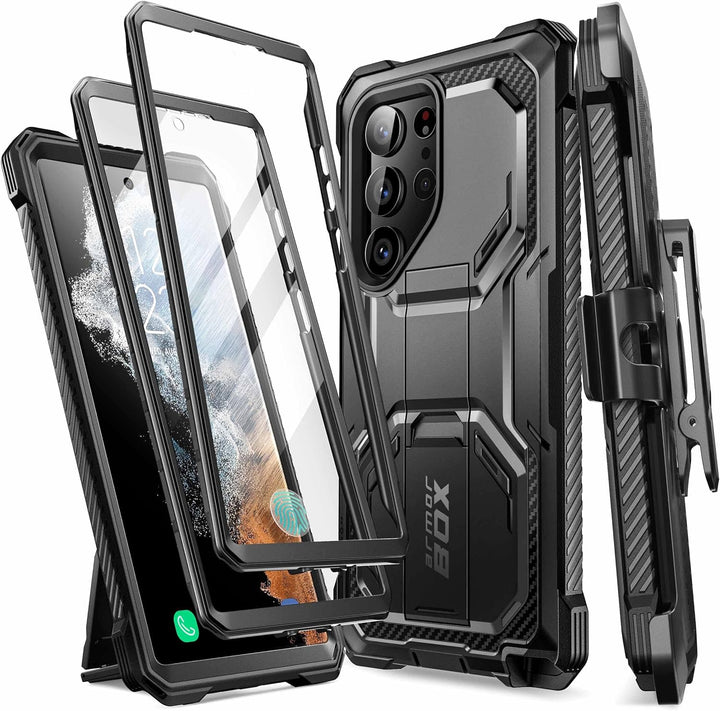 i-Blason Armorbox Series Hülle für Samsung Galaxy S23 Ultra 5G Bumper Case mit 2 Vorderseite (ohne D