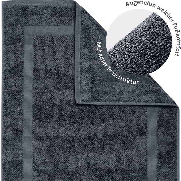 herzbach home Badvorleger Set 100% Baumwolle | Duschvorleger | 1.000 g/m² | Saugfähig | Waschbar (An