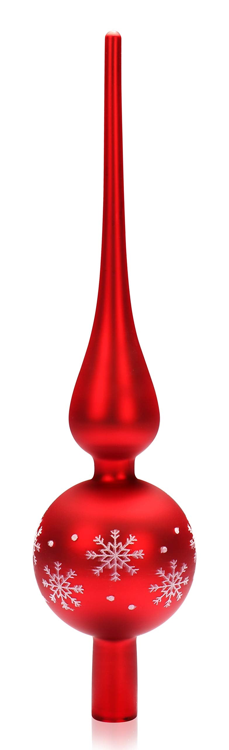 com-four® Weihnachtsbaumspitze matt - Christbaumspitze aus echtem Glas für Weihnachten - Tannenbaums