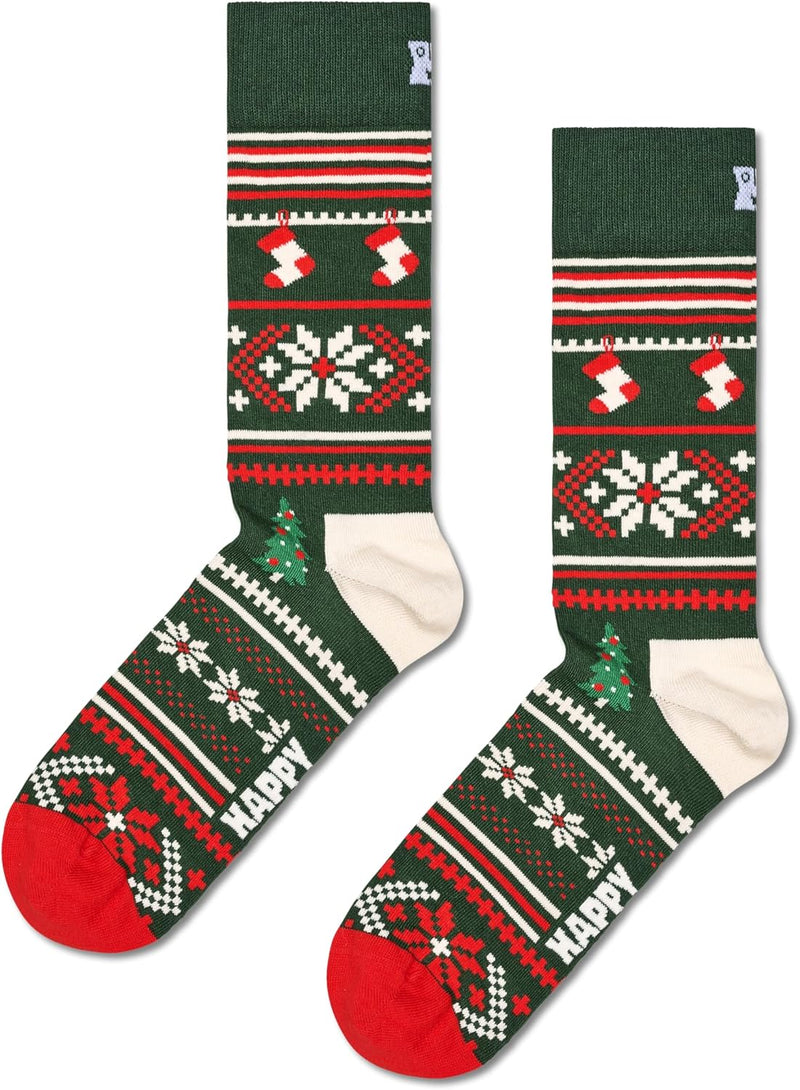Happy Socks Weihnachtssocken – Feiertags-Baumwollsocken in lustigen Geschenkboxen – Schneemann- und