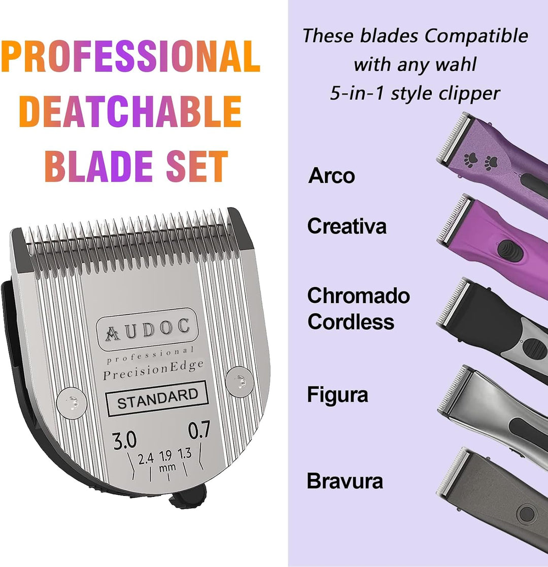 2er-Pack Professional Animal 5-in-1 Schnittlänge der Klinge verstellbar 0,7-3 mm, kompatibel mit Arc