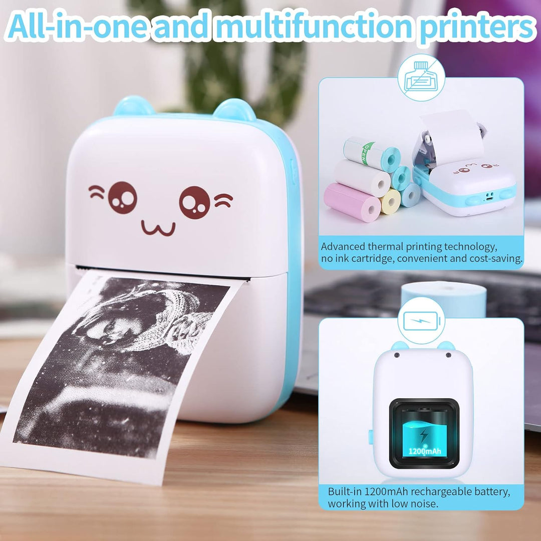Mini Drucker Taschendrucker Thermofotodrucker Bild Fotoetiketten Memo Quittungspapierdrucker Fotodru