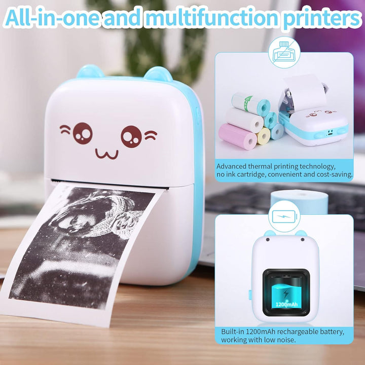 Mini Drucker Taschendrucker Thermofotodrucker Bild Fotoetiketten Memo Quittungspapierdrucker Fotodru