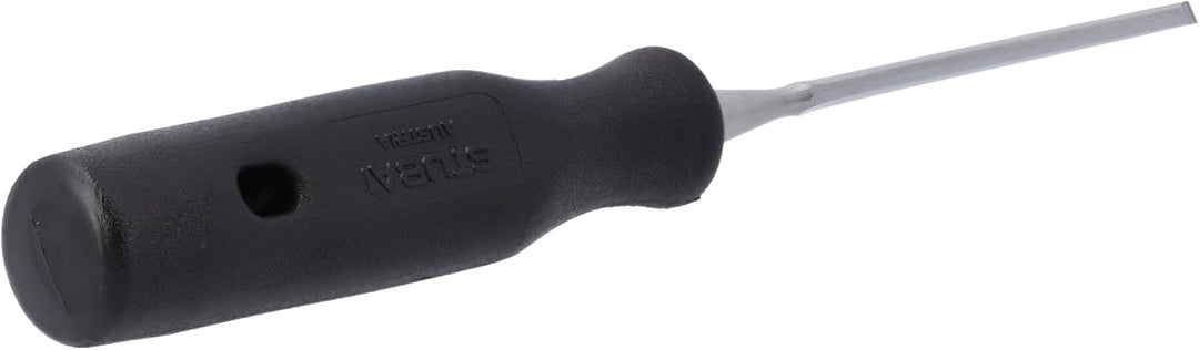 STUBAI Stechbeitel mit schwarzem Plastikgriff &amp; extra langer Klinge, Ø 4 mm, Stemmeisen zur präzisen