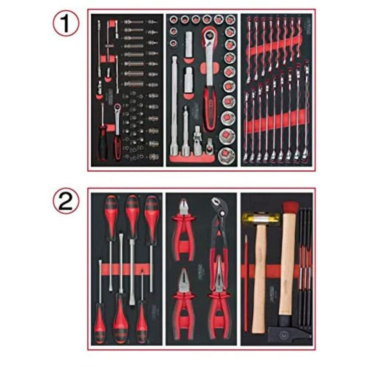 KS Tools 714.0114 Material-114 Werkzeuge 2 Schubladen für Werkstattwagen
