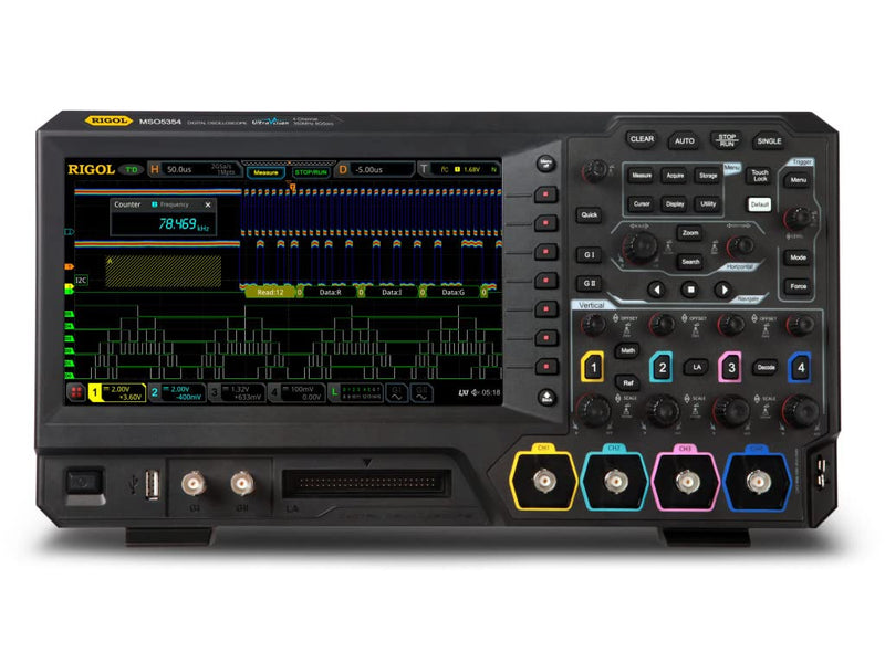 RIGOL MSO5354 Digitaloszilloskop, 4 Kanäle, 350MHz, 8Gsa/s, 100Mpts, 500000wfms/s, MSO5000-BND inklu
