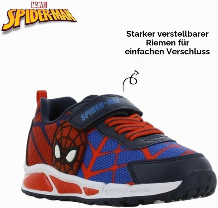 Leomil Spiderman Blinkschuhe Jungen Spiderman Schuhe Kinder, Ideal for Schule und Freizeit 26 EU Bla