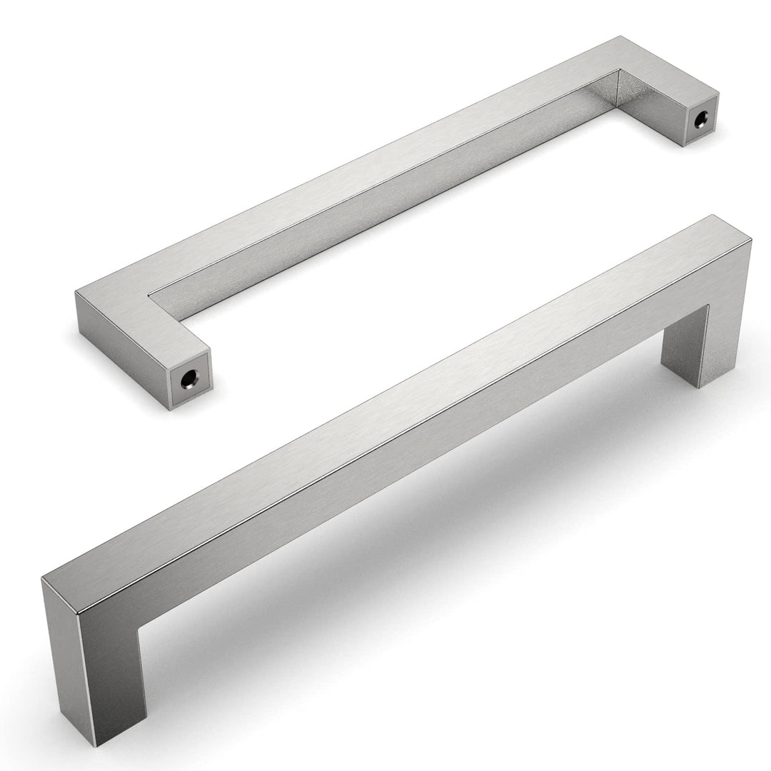 Amerdeco 10 Stück Möbelgriffe Edelstahl Gebürsteter Nickel Schrankgriffe Küchengriffe 160mm Lochabst