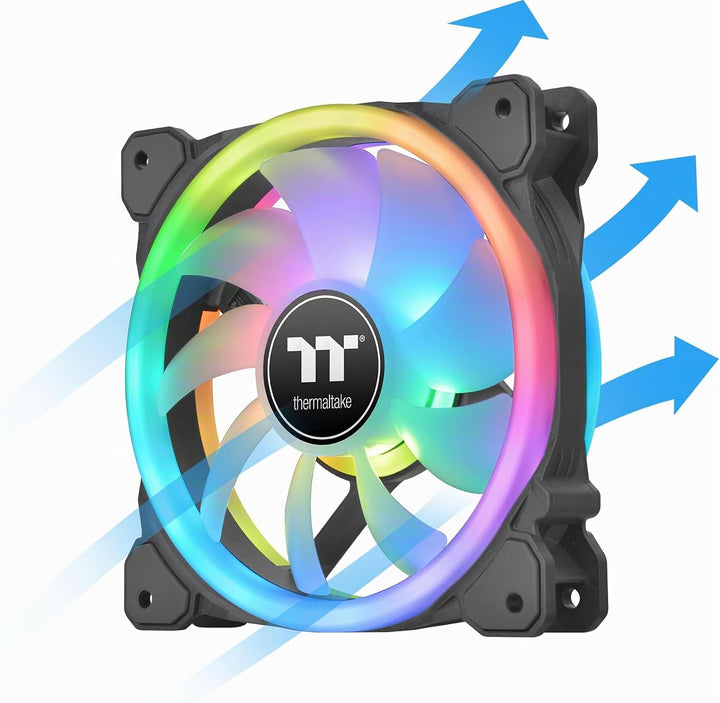 Thermaltake Swafan 12 RGB Lüfter | TT Premium 3er Pack | 120 mm |wechselbare Lüfterblätter, schwarz