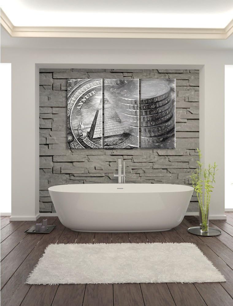 Pixxprint Illuminati Pyramide als Leinwandbild/Grösse: 3 Teilig (120x80) cm/Wandbild/Kunstdruck/fert