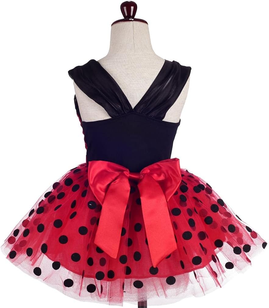 Lito Angels Kinder Mädchen Gepunktetes Heldenmädchen Marienkäfer Polka Dots Tutu Kleid Geburtstagskl