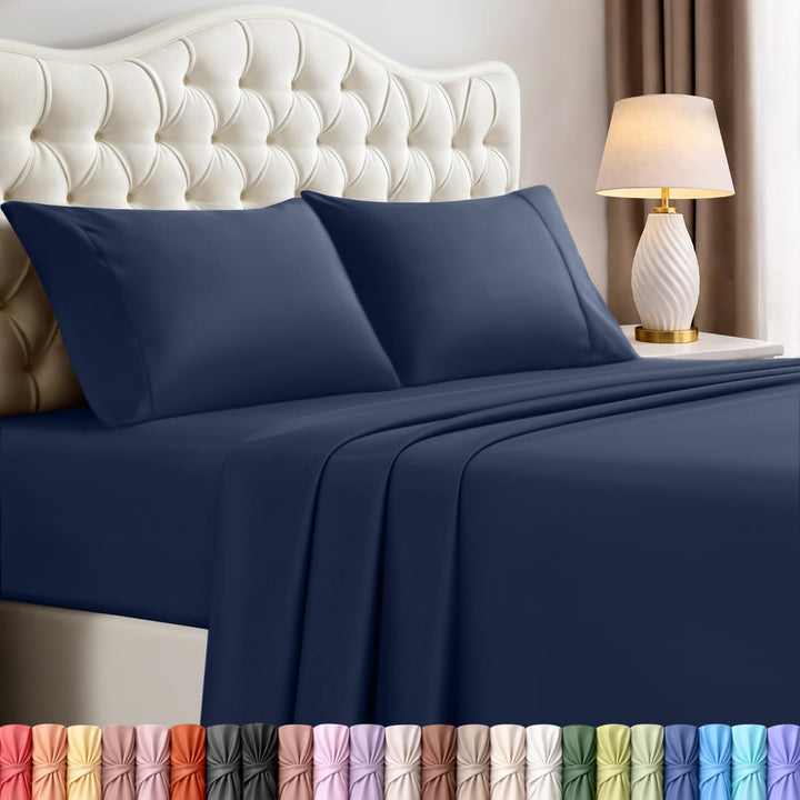 UTOPIA Betten 4 Mikrofaser Bettwäsche, navy, Queen Queen Navy, Queen Navy