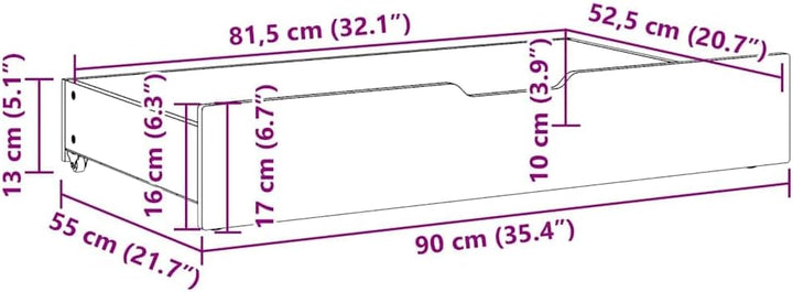 vidaXL Bettschubladen 2 STK., Bettkasten Holz Aufbewahrung mit Rollen, Bett Schublade Bettauszug, Be