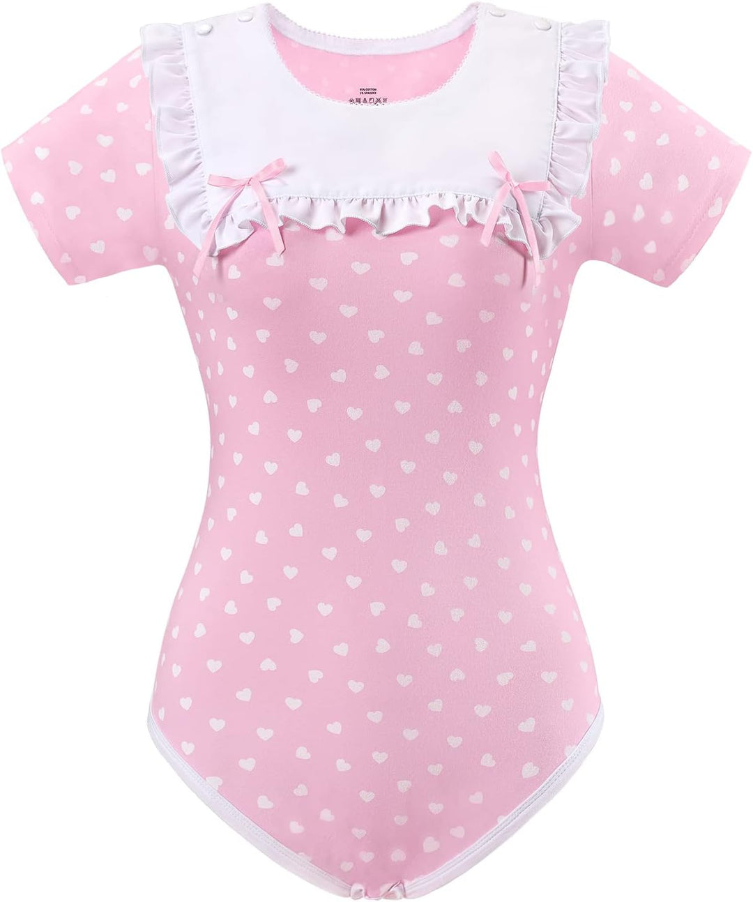LittleForBig Baumwolle Strampler Onesie Pyjamas Bodysuit - Precious geraffte Schleife Lätzchen Stram
