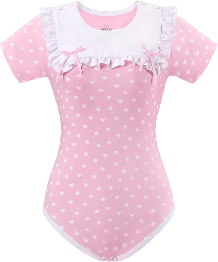 LittleForBig Baumwolle Strampler Onesie Pyjamas Bodysuit - Precious geraffte Schleife Lätzchen Stram