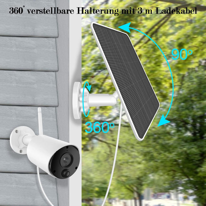 6W Solarpanel für drahtlose Überwachungskamera im Freien,2 Pack 5V IP65 wasserdichte Solarstromverso