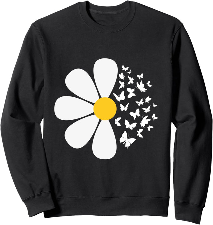 Gänseblümchen, Schmetterlinge, Frühlingsgarten Sweatshirt