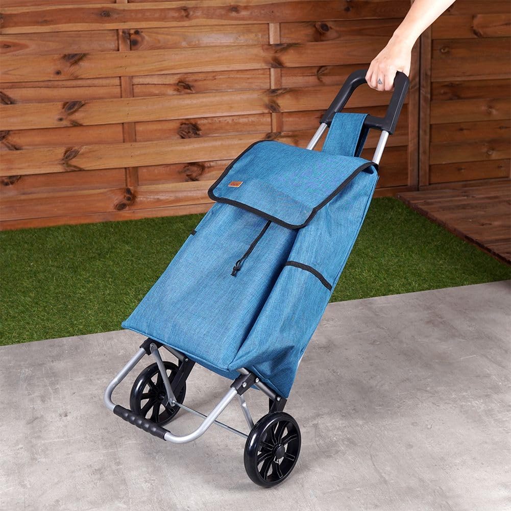 orion group Einkaufstrolley Einkaufsroller Einkaufswagen mit Blauer Einkaufstasche auf Rollen geräum