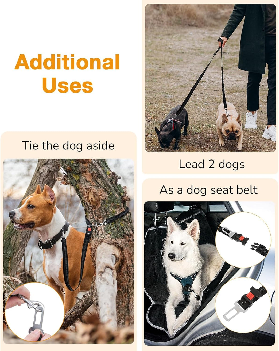 pecute Joggingleine Hunde mit Bauchgurt, Laufgürtel Hundeleine für Grosse und Mittelgrosse Hunde, Le