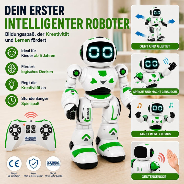 Xtrem Bots - Bionic | Roboter Kinder Ab 5 Jahre | Roboter Spielzeug | Ferngesteuerte, 20 Programmabl