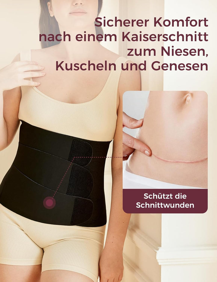 Momcozy Ergowrap Bauchgurt nach Geburt, 3D-Kompression & Rückenstütze für Kaiserschnitt-Rückbildung,