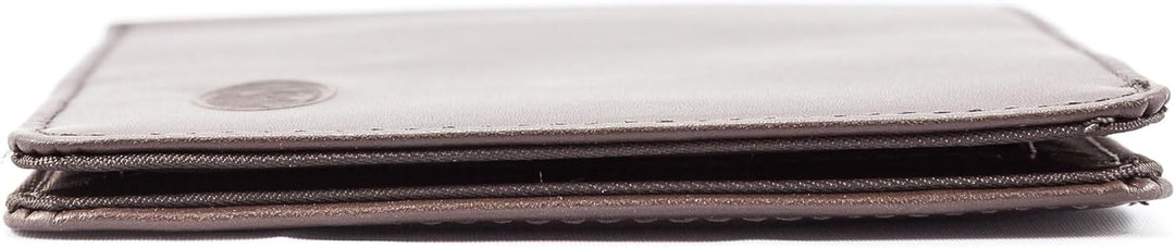 Big Skinny Herren Geldbörse aus Leder, doppelt gefaltet, für bis zu 30 Karten Braun, Braun