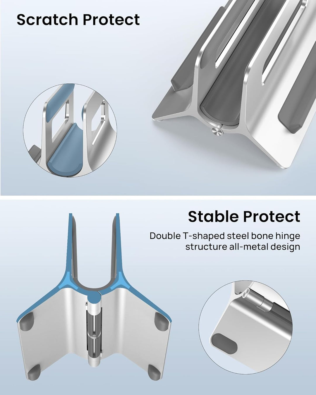 SODI Vertikal Laptop Ständer, Aluminium Vertikal Laptopständer, Laptopständer für MacBook Air, MacBo