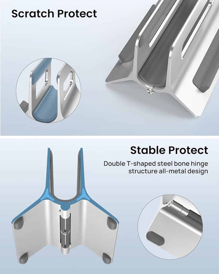 SODI Vertikal Laptop Ständer, Aluminium Vertikal Laptopständer, Laptopständer für MacBook Air, MacBo