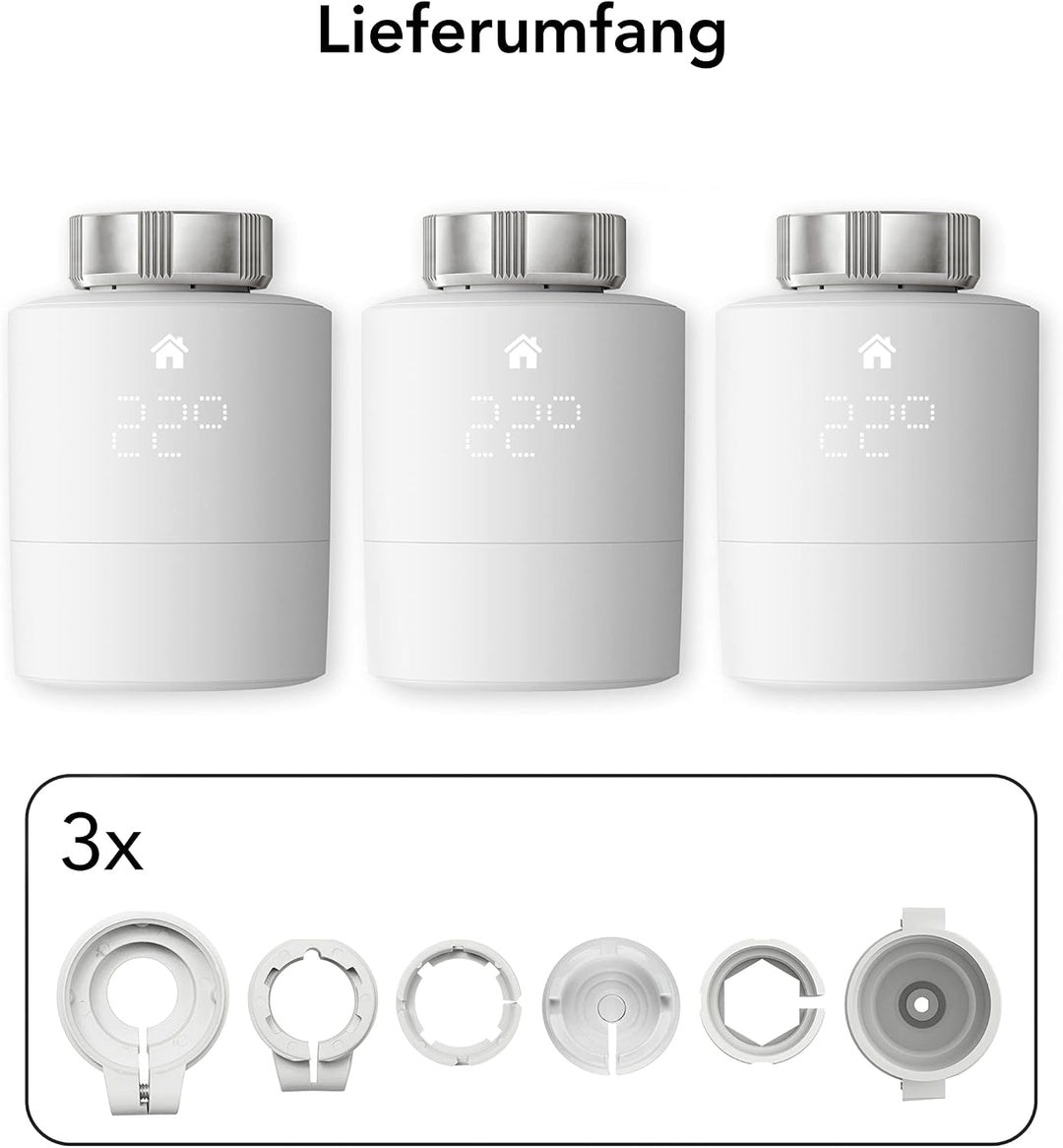 tado° smartes Heizkörperthermostat 3er-Pack – Wifi Zusatzprodukt als Thermostat für Heizung und digi