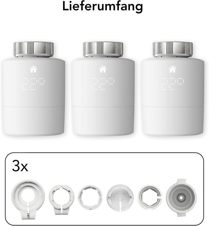 tado° smartes Heizkörperthermostat 3er-Pack – Wifi Zusatzprodukt als Thermostat für Heizung und digi