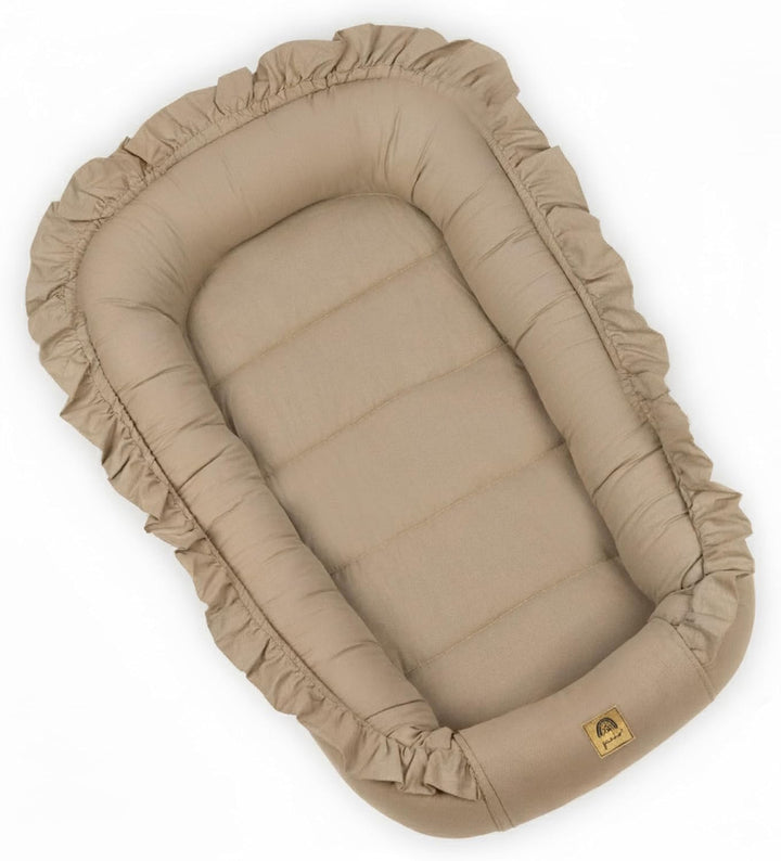 PIMKO Babynest mit rüschen Babynestchen für Baby Kuschelnest Babykokon für Neugeborene Baumwolle Nes