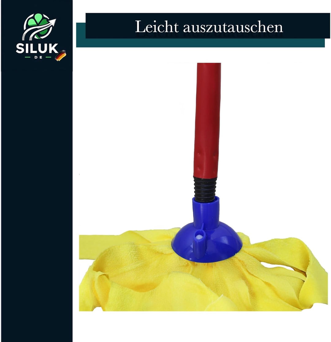 6 x Ersatzkopf für Leifheit Classic Mopp für Alle Flecken Entfernen Boden (Microfaser), Microfaser