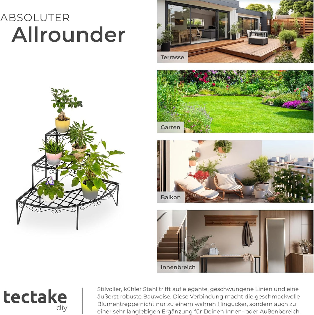 TecTake Pflanzentreppe Blumenbank 3 Stufen - belastbar bis 30 kg - ca. 60x60x60cm - Diverse Modelle
