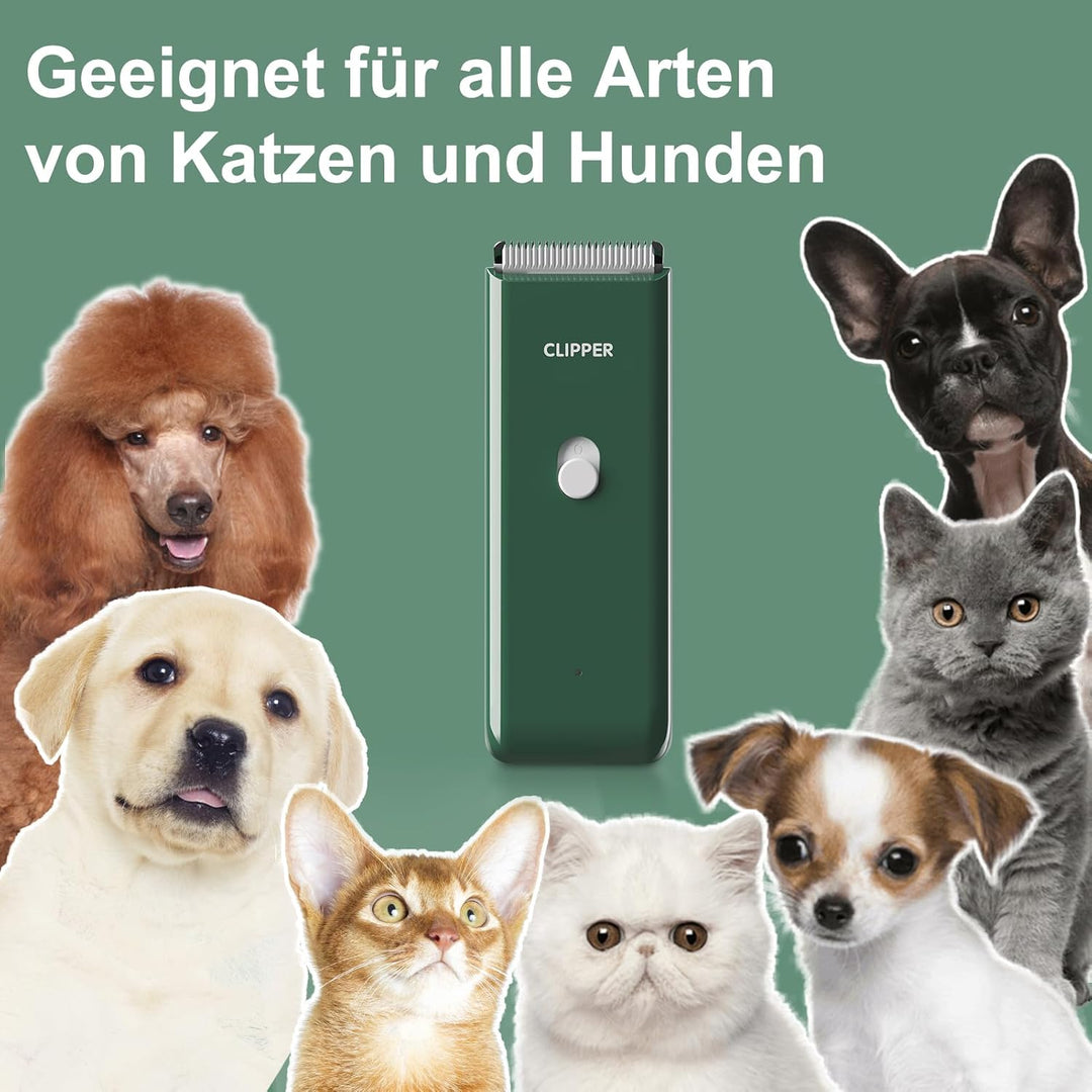 ENSSU Hundeschermaschine, kabelloses, wiederaufladbares Hundepflege-Set Katzenhaarschneidemaschine f
