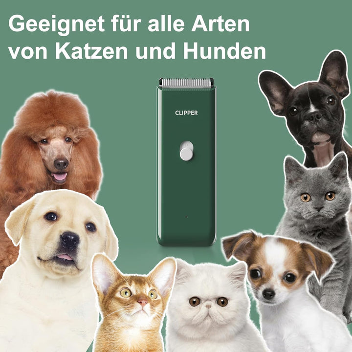 ENSSU Hundeschermaschine, kabelloses, wiederaufladbares Hundepflege-Set Katzenhaarschneidemaschine f