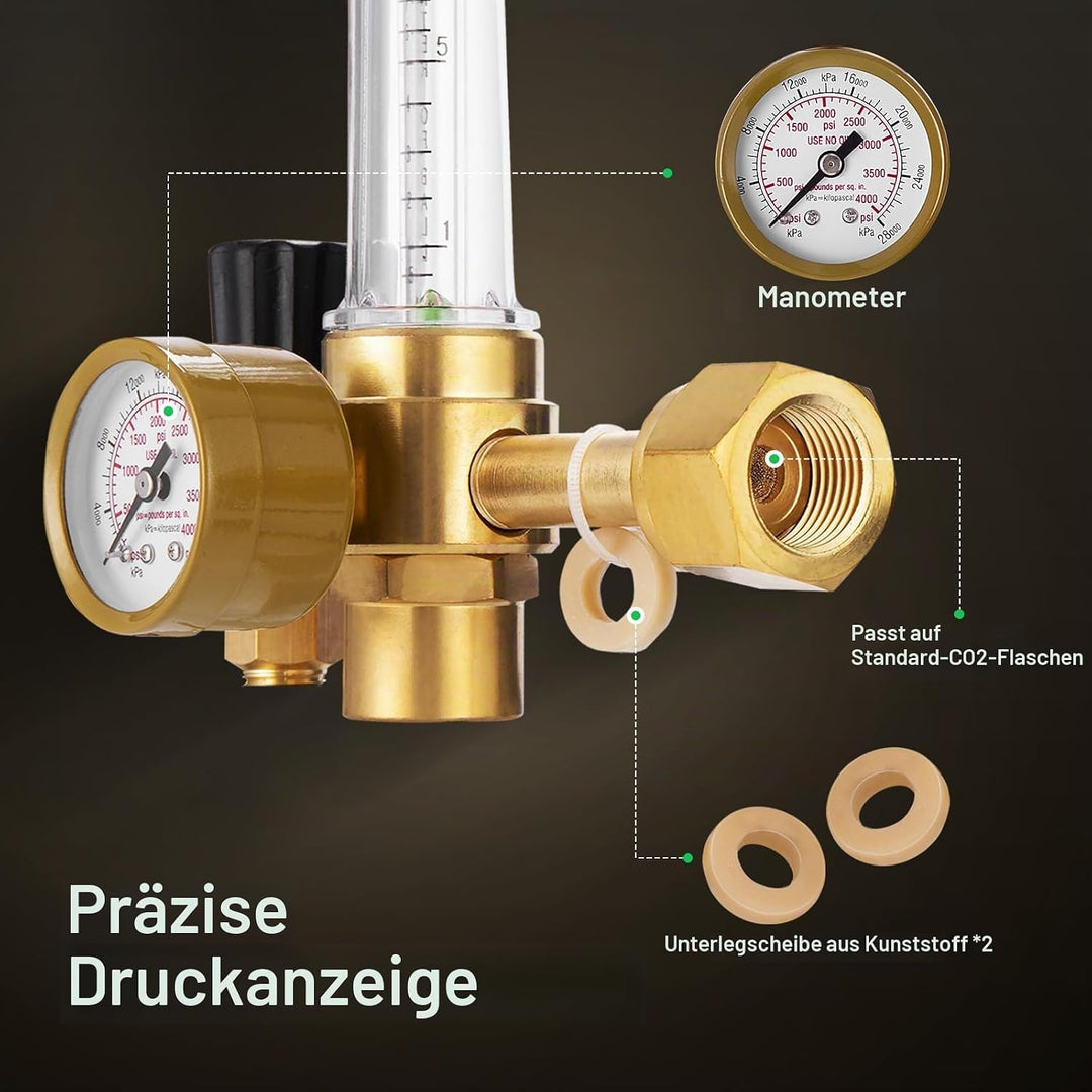 VIVOSUN CO2 Gasregler Emitter System mit Magnetventil Durchflussmesser Schweissen Schweissnaht für G