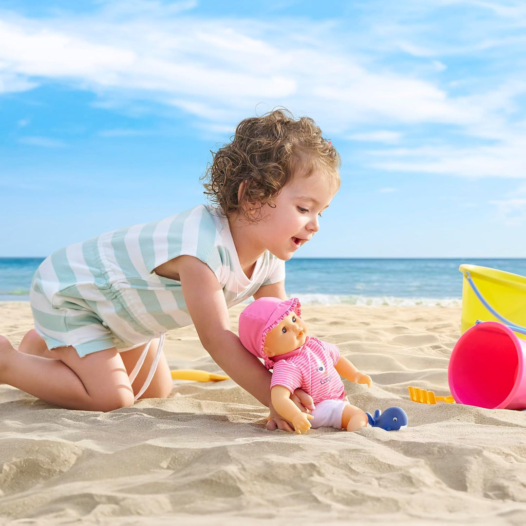 Corolle Mon Premier Poupon Badebaby Oceane, Weichkörper-Badepuppe mit Badetier, Schlafaugen, abnehmb