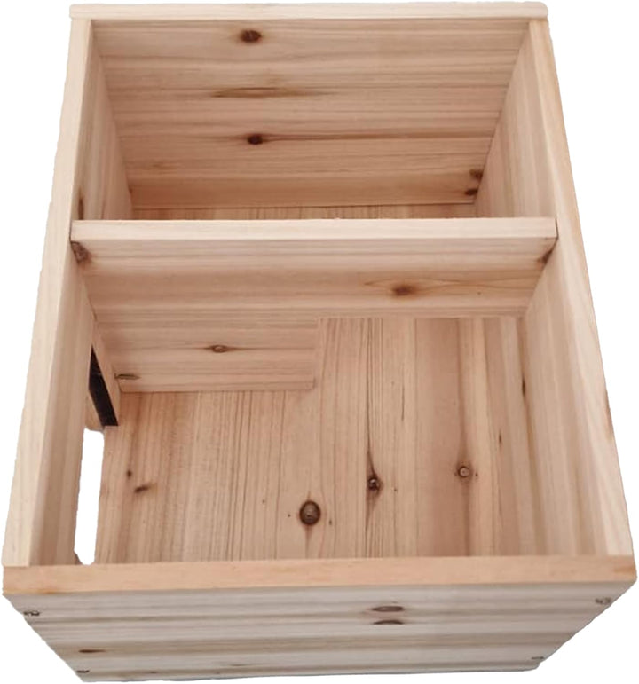 Igelhaus Holz – 32 x 26 x 21 cm – Unbehandelt – Mit Rindendach