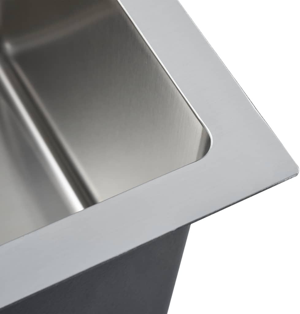 vidaXL Handgemachte Einbauspüle Wasserabfluss in X-Form Spülbecken Küchenspüle Edelstahlspüle Spüle