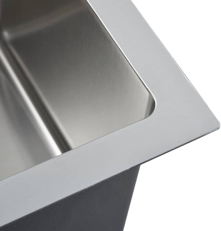 vidaXL Handgemachte Einbauspüle Wasserabfluss in X-Form Spülbecken Küchenspüle Edelstahlspüle Spüle