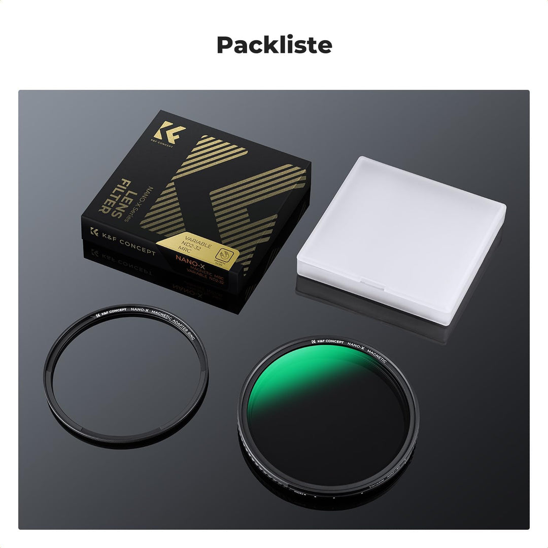 K&F CONCEPT ND Filter 77mm Magnetischer Variabler Graufilter ND2-32 (1-5 Stop) Neutral Graufilter mi