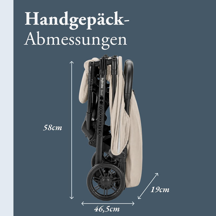 Inglesina Quid² Kinderwagen, leicht, bis 22 kg, kompakt und leicht, ideal für Flugzeuge, Alpaca Beig