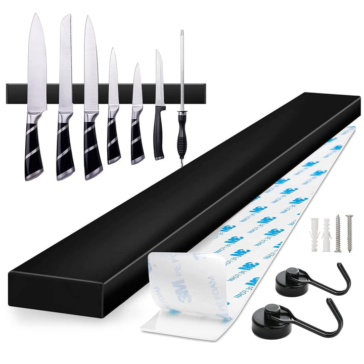 Trhillsbrad Magnetleiste Messer, 40cm Messerhalter Magnetisch mit 2 Haken Edelstahl Messerleiste Sel