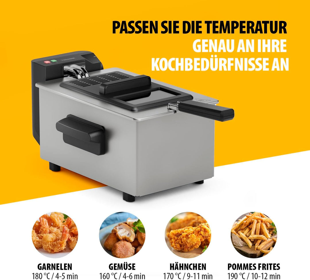 Tristar Fritteuse, 3 Liter, Cool Zone Technologie, Verstellbarer Thermostat bis 190°C, Spülmaschinen