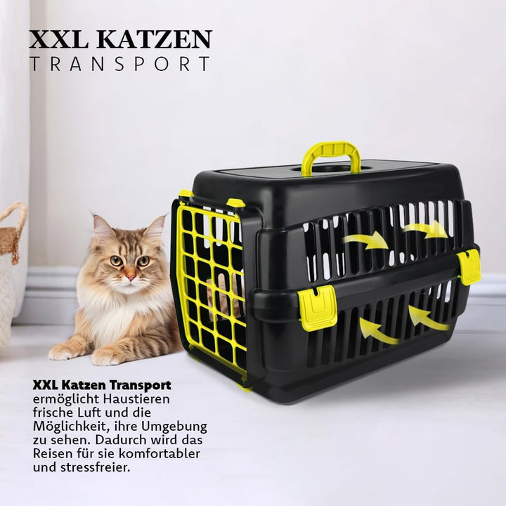 Katzen-Transportbox-Robuste Hartschalen | Strapazierfähige Katzenbox | Robuste Katzenbox aus Hartpla