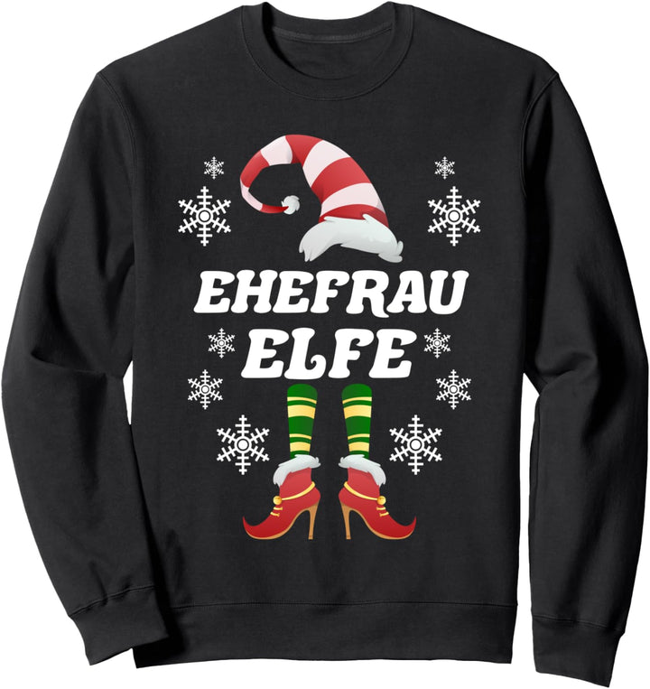 Ehefrau Elfe Familien Outfit Weihnachten Weihnachtself Sweatshirt