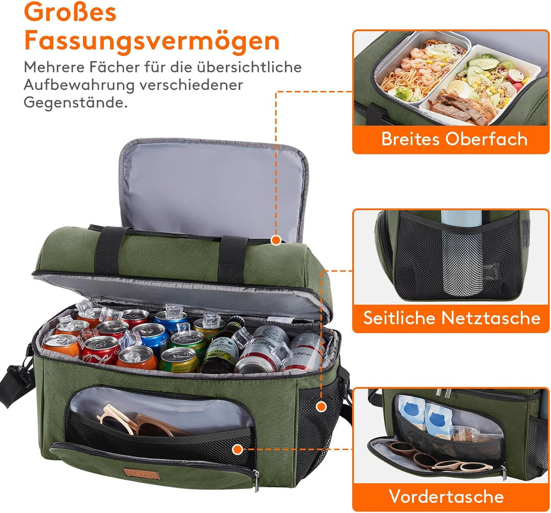 Lifewit Grosse Kühltasche 30L 48 Dosen, Kühlbox Faltbar, Isolierte Lunch Tasche, Leichte, Tragbare K